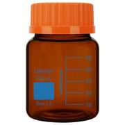 Amber Borosilicate Glass Media Storage Bottle with GL80 Orange Screw Cap, 500 mL