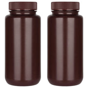 HDPE wide mouth amber reagent bottle, 500 mL, with screw cap
