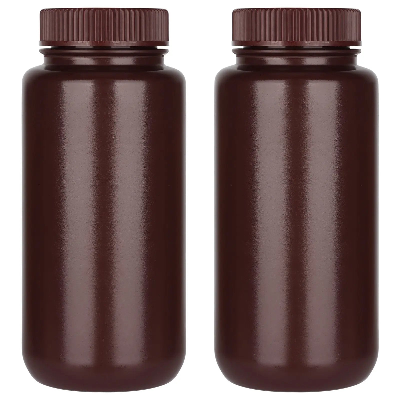HDPE wide mouth amber reagent bottle, 500 mL, with screw cap