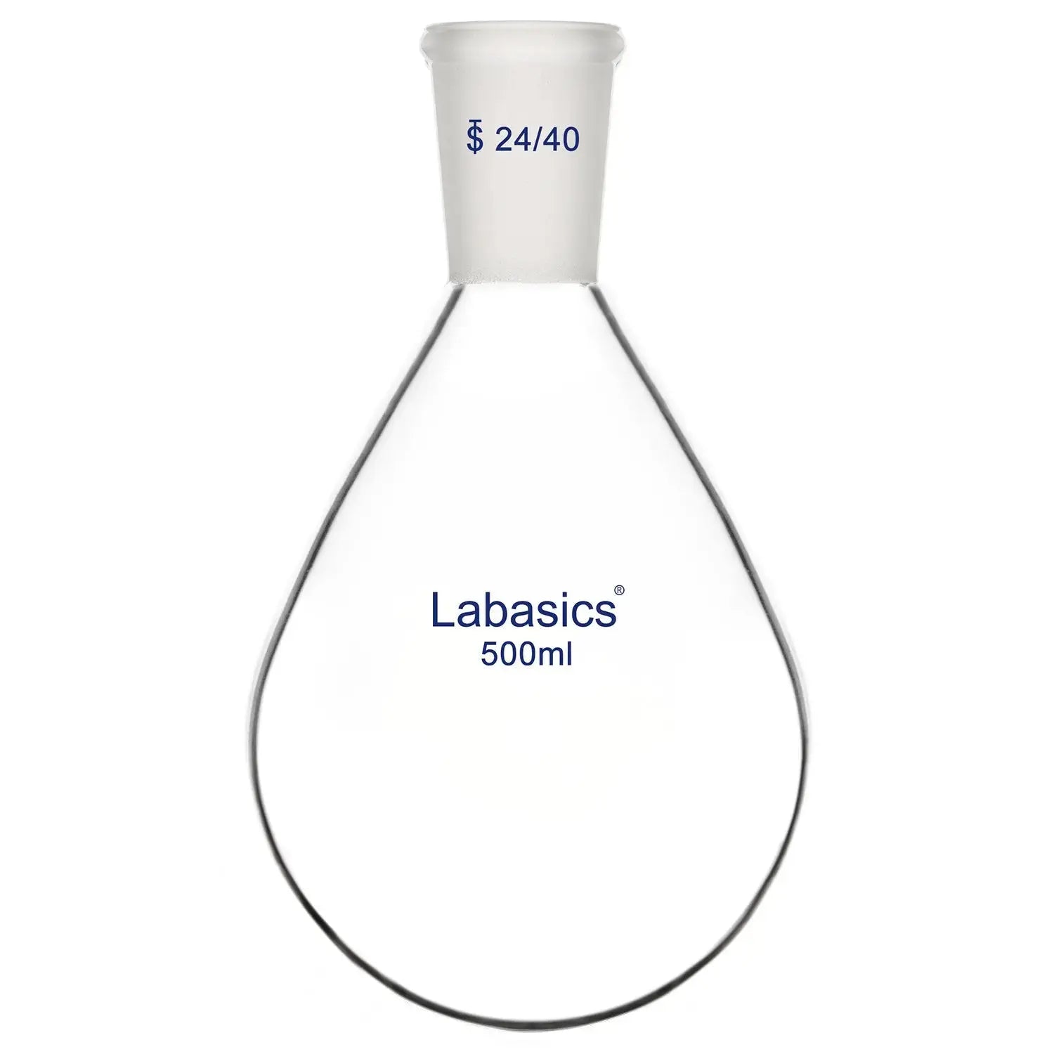 Heavy-wall 500 ml 1-neck evaporation flask, borosilicate glass, 24/40 joint, perfect for rotary evaporator chemical processing