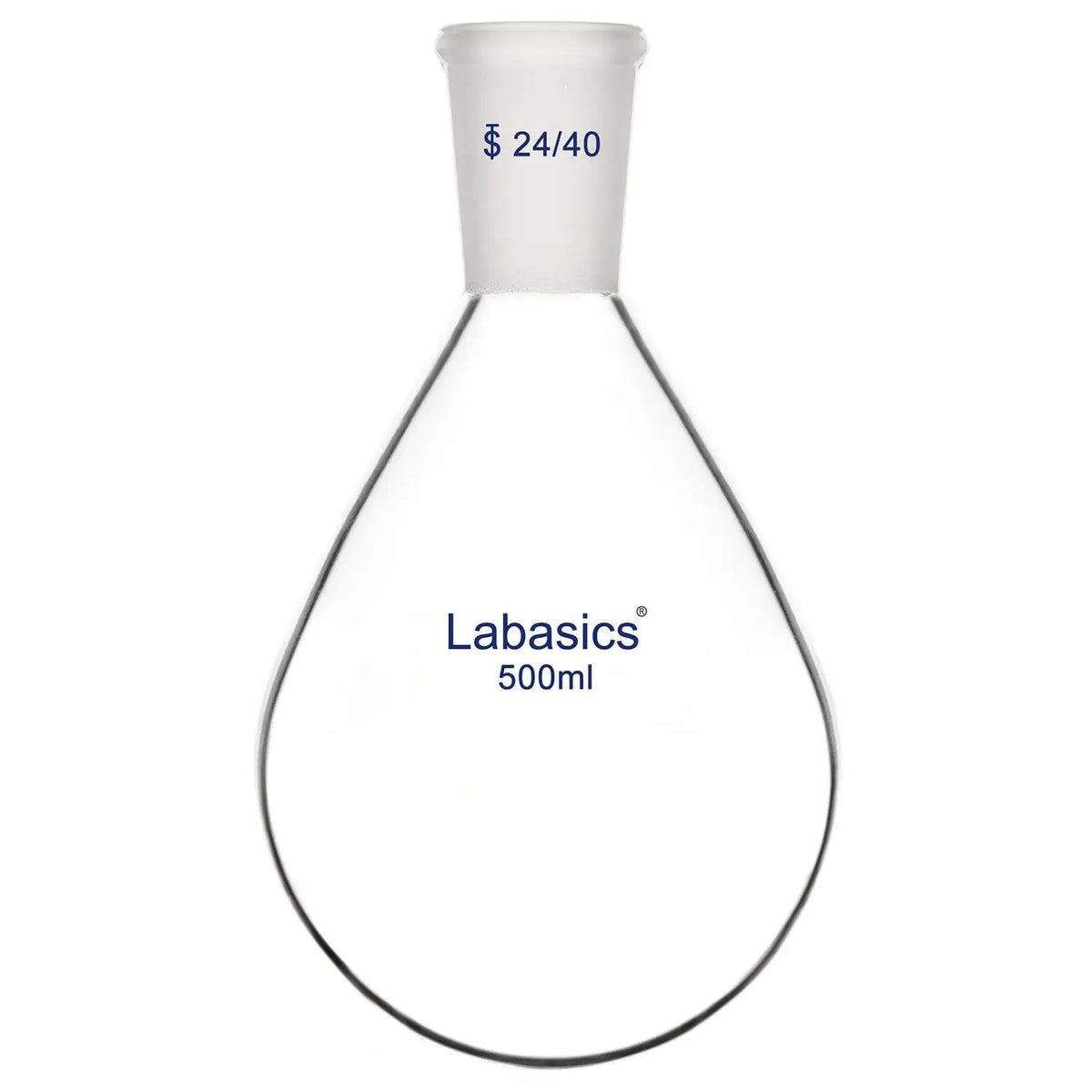 Heavy-wall 500 ml 1-neck evaporation flask, borosilicate glass, 24/40 joint, perfect for rotary evaporator chemical processing