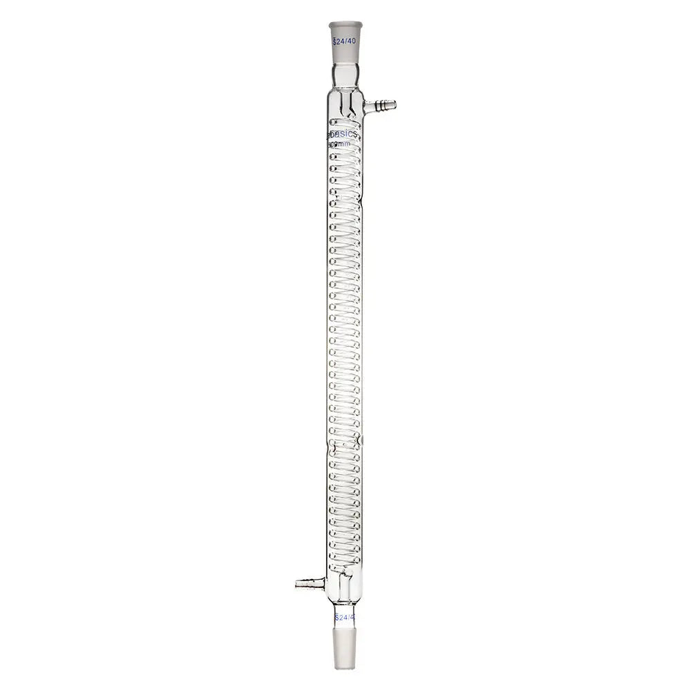 Graham condenser, 500 mm jacket length, borosilicate glass, 24/40 joint, extended cooling surface for effective laboratory vapor condensation