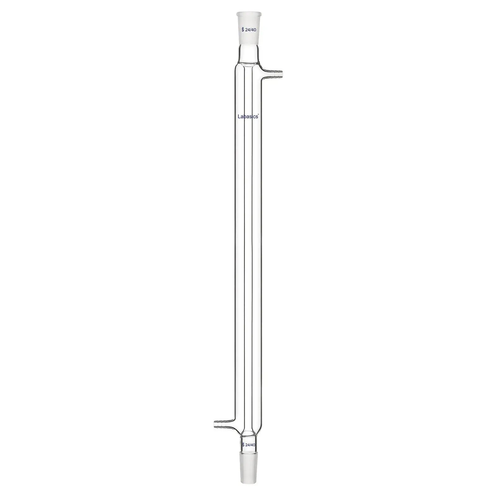 Glass Liebig condenser, 500 mm jacket length, borosilicate glass, 24/40 joint, extended cooling surface for effective vapor condensation in lab use