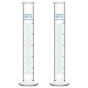 Graduated cylinder, 50 mL capacity, borosilicate glass, clear measurement markings, for precise liquid volume reading; 2-pack