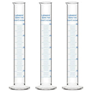 Graduated cylinder, 50 mL capacity, borosilicate glass, clear measurement markings, for precise liquid volume reading; 3-pack