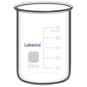 50 ml borosilicate glass beaker without spout, stirrer compatible for lab reactions