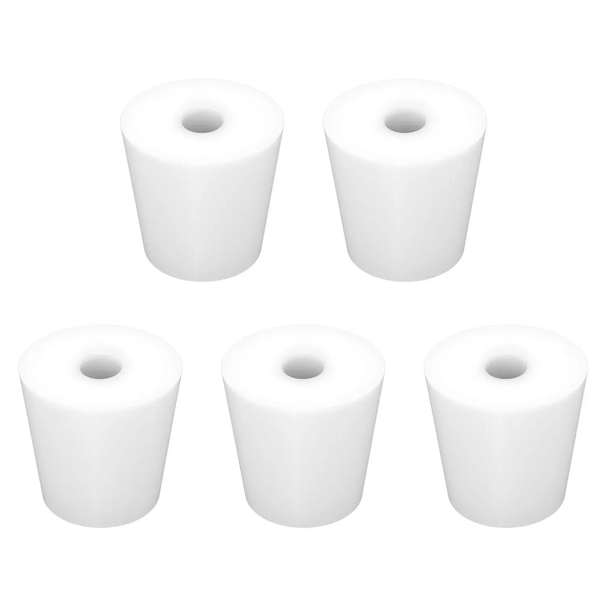 5-Pack Single-Hole Silicone Stoppers with 0.31" Hole Labasics