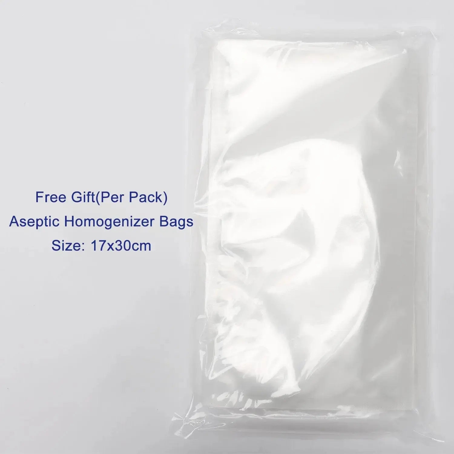 Packing list and free gift: Aseptic Homogenizer Bags (17x30 cm) included per pack