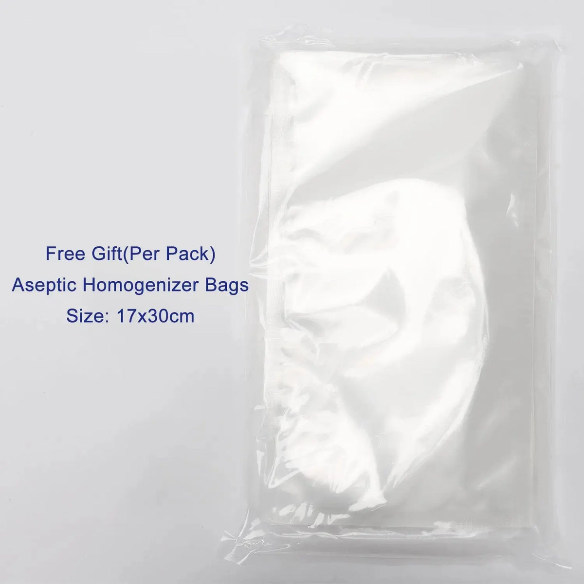 Packing list and free gift: Aseptic Homogenizer Bags (17x30 cm) included per pack