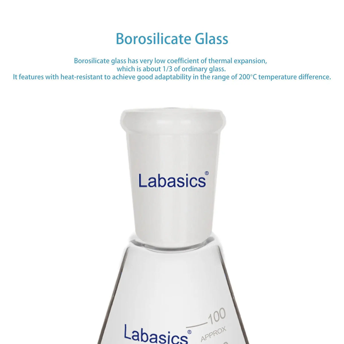 Glass Erlenmeyer Flask, 24/40 Standard Taper Outer Joint, 100/500/1000 mL Labasics