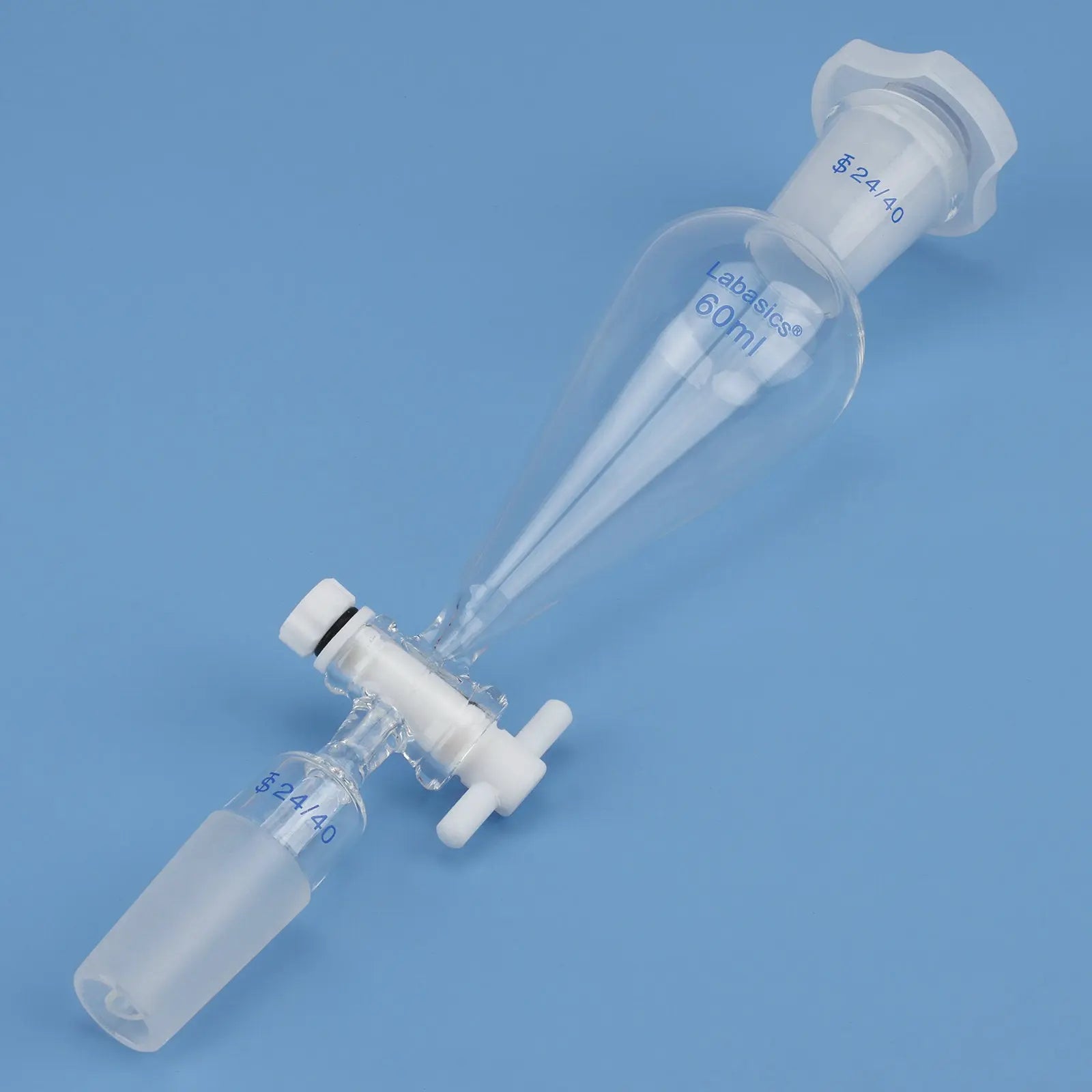 Conical Separatory Funnel, Two 24/40 Joints, 60-250ml Labasics shop