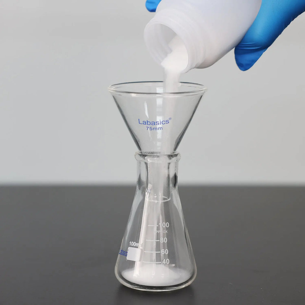 Glass Powder Funnel, 22 mm Stem Length Labasics