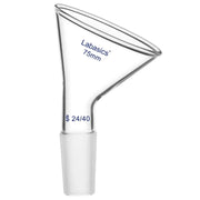 75 mm offset powder funnel, 60° angle, borosilicate glass, 24/40 joint