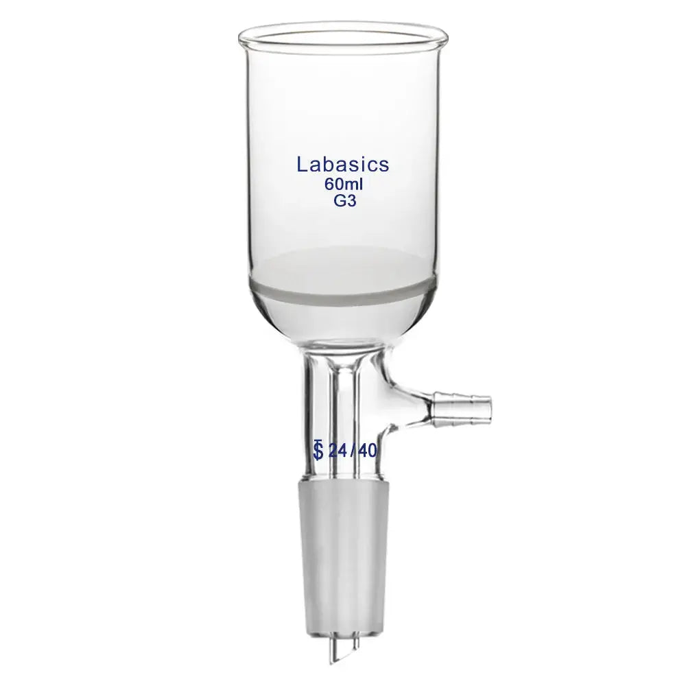 Büchner filtering funnel, 60 mL, fine frit 15-40 μm, 24/40 joint, borosilicate glass, for vacuum filtration of small samples