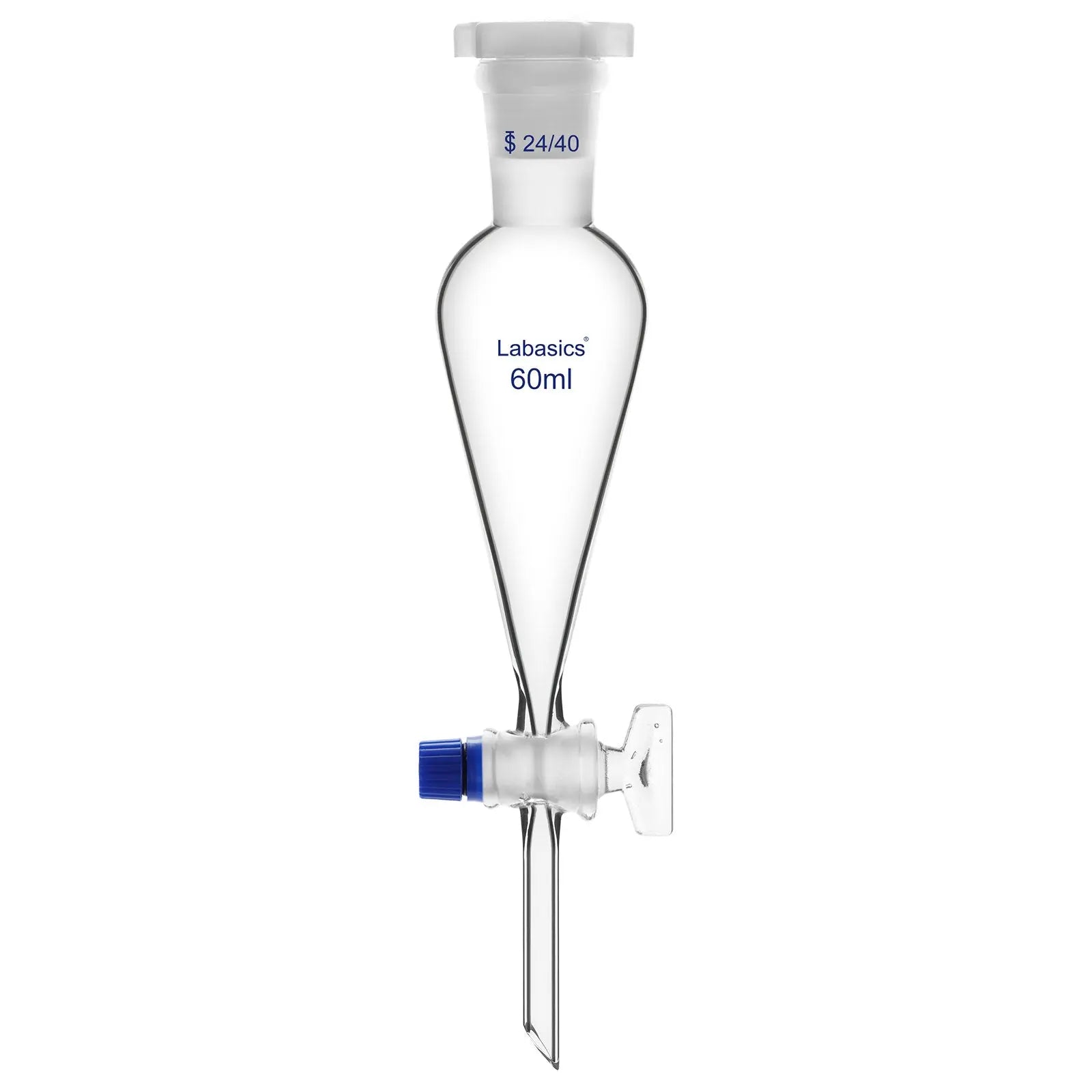 Conical Separatory Funnel with Glass Stopcock and 24/40 Plastic Joint Stopper, 60 – 1000 mL Labasics shop