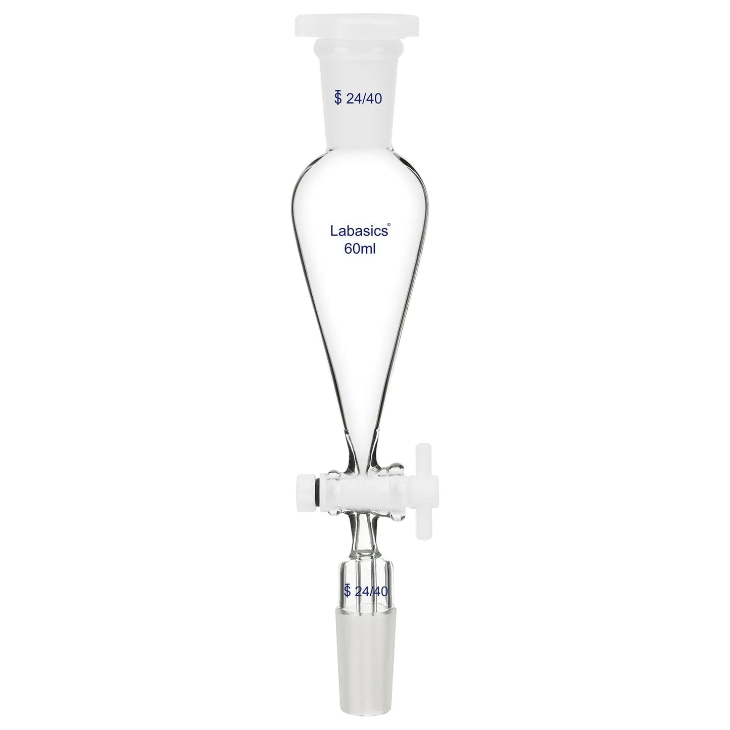 Conical Separatory Funnel, Two 24/40 Joints, 60-250ml Labasics shop