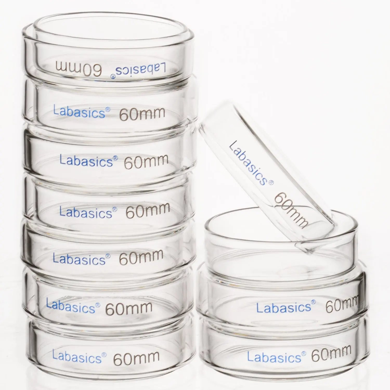 Glass Petri Dish with Lid, 60-150 mm Outer Diameter Labasics