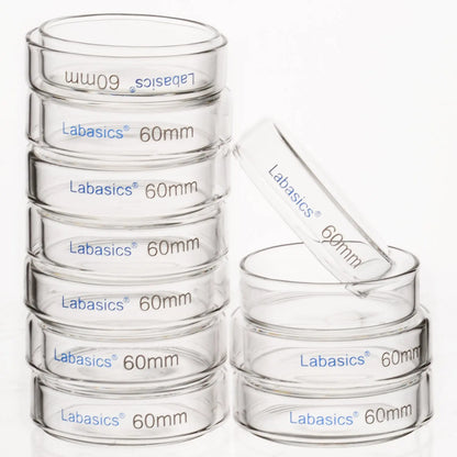 Glass Petri Dish with Lid, 60-150 mm Outer Diameter Labasics