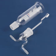 Gas Washing Bottle, Glass 34/34 Stopper Gas Bubbler Gas Washing Bottle with Fritted Disc and 8 mm OD Inlet/Outlet Hoses