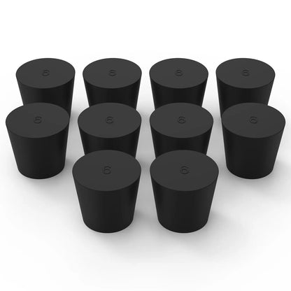 Rubber Stopper, Conical Solid, Black, 5/10 Pack Labasics