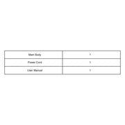 Packing list showing all included components of Automated Light-Incubator