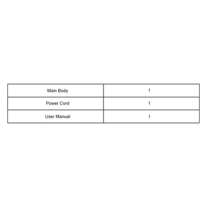 Packing list showing all included components of Automated Light-Incubator