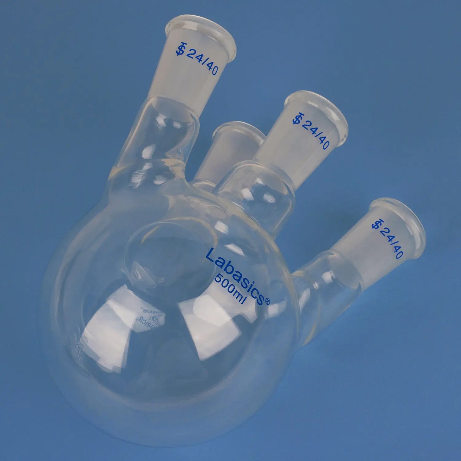 4 Neck Glass Round Bottom Boiling Flask, 24/40 Standard Taper Outer Joint, 250/500/1000 mL Labasics