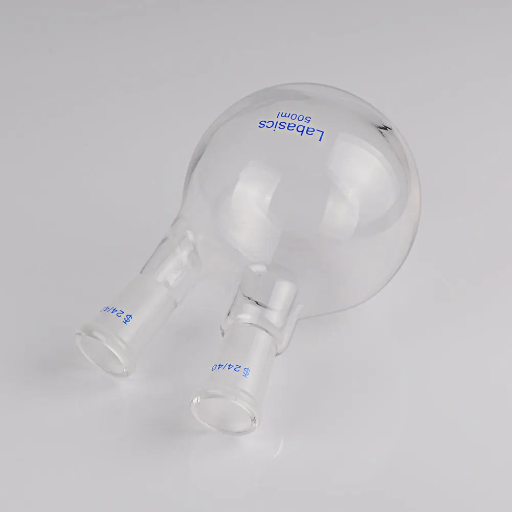 2 Neck Round Bottom Flask, 24/40 Center and Side Standard Taper Outer Joint, 50-2000 mL Labasics