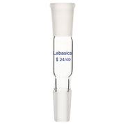 Labasics straight connecting adapter, 24/40 joints, 70 mm spacing, heavy-duty and chemical-resistant for connecting glassware in lab experiments