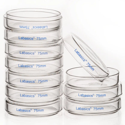 Glass Petri Dish with Lid, 60-150 mm Outer Diameter Labasics