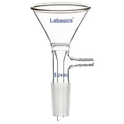 Borosilicate filter funnel, 60–90 mm, 24/40 joint, side hose connection, lab vacuum filtration use