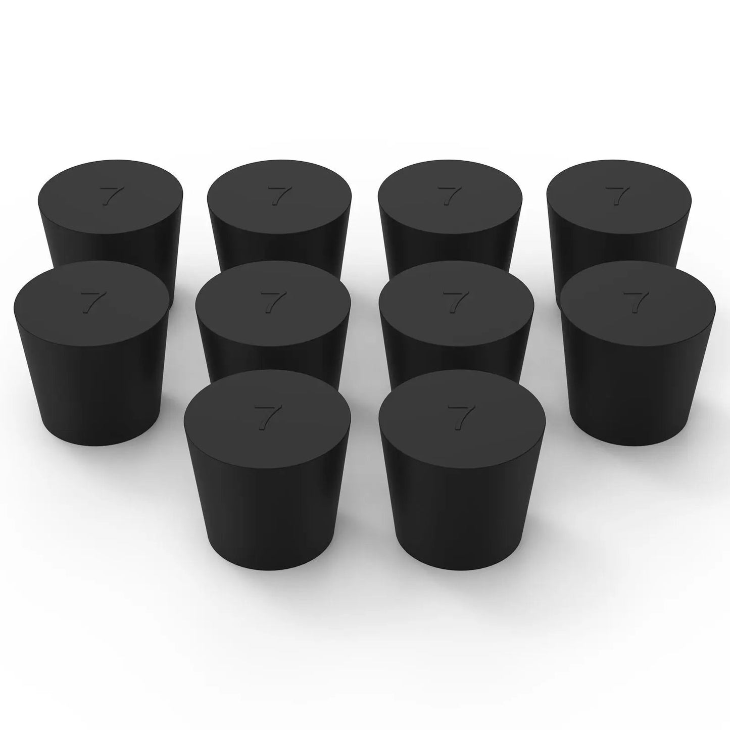 Rubber Stopper, Conical Solid, Black, 5/10 Pack Labasics