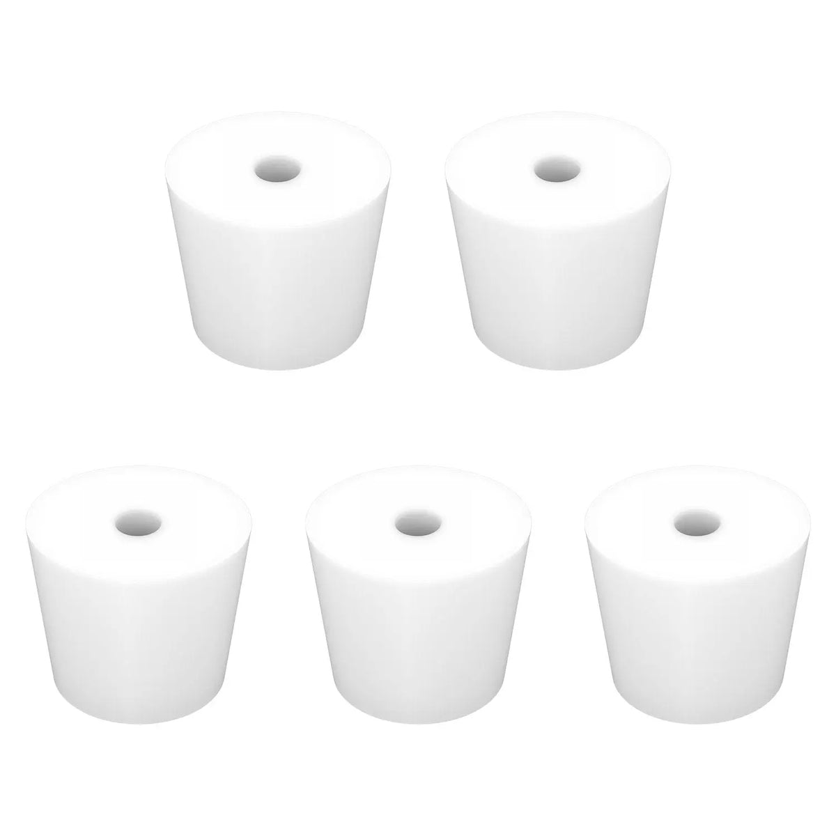 5-Pack Single-Hole Silicone Stoppers with 0.31" Hole Labasics