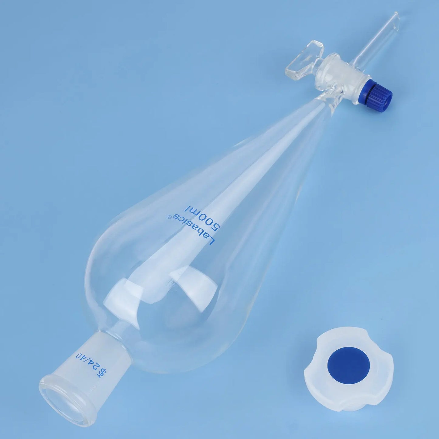 Conical Separatory Funnel with Glass Stopcock and 24/40 Plastic Joint Stopper, 60 – 1000 mL Labasics shop
