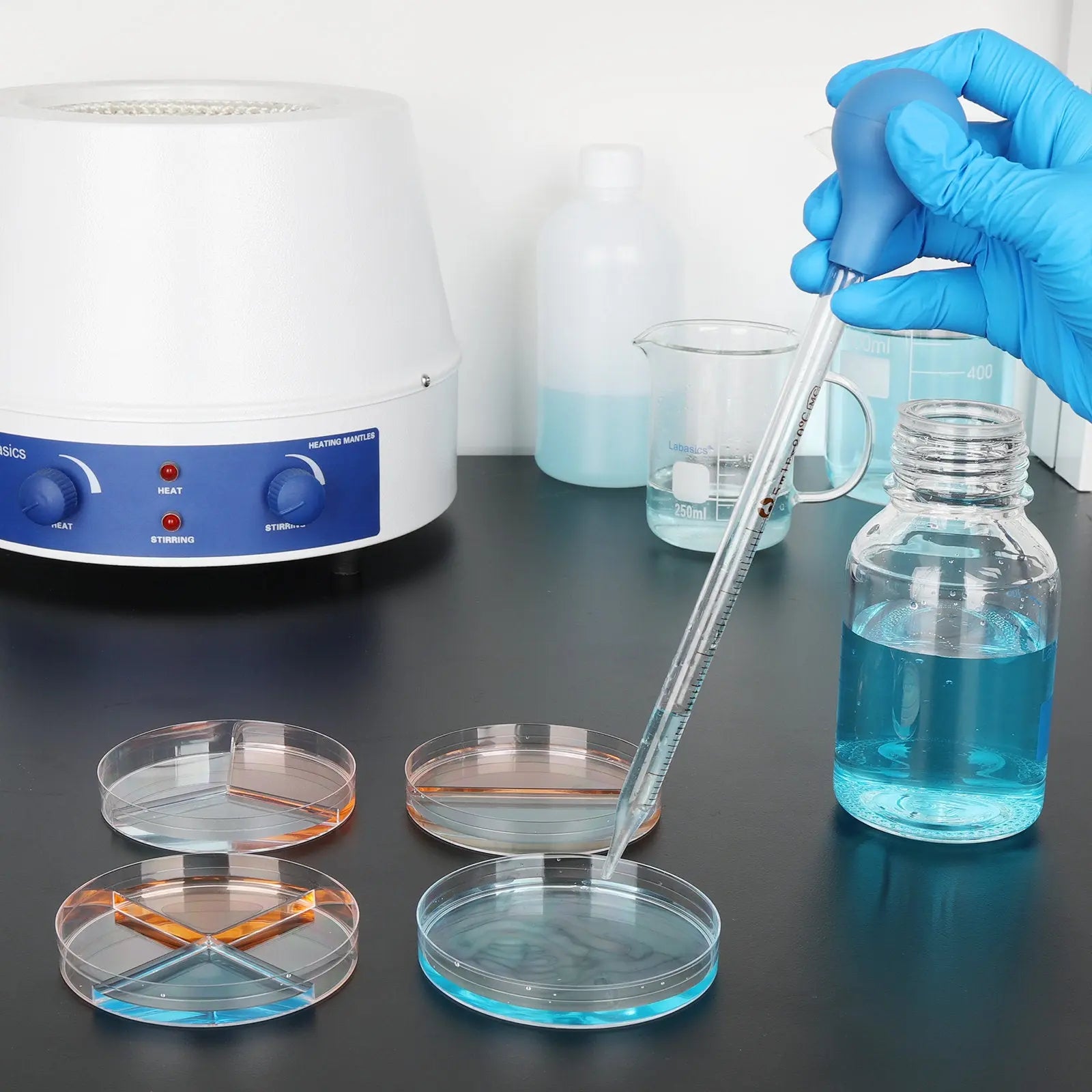 Glass Graduated Cylinder Set, 5 Packs Labasics