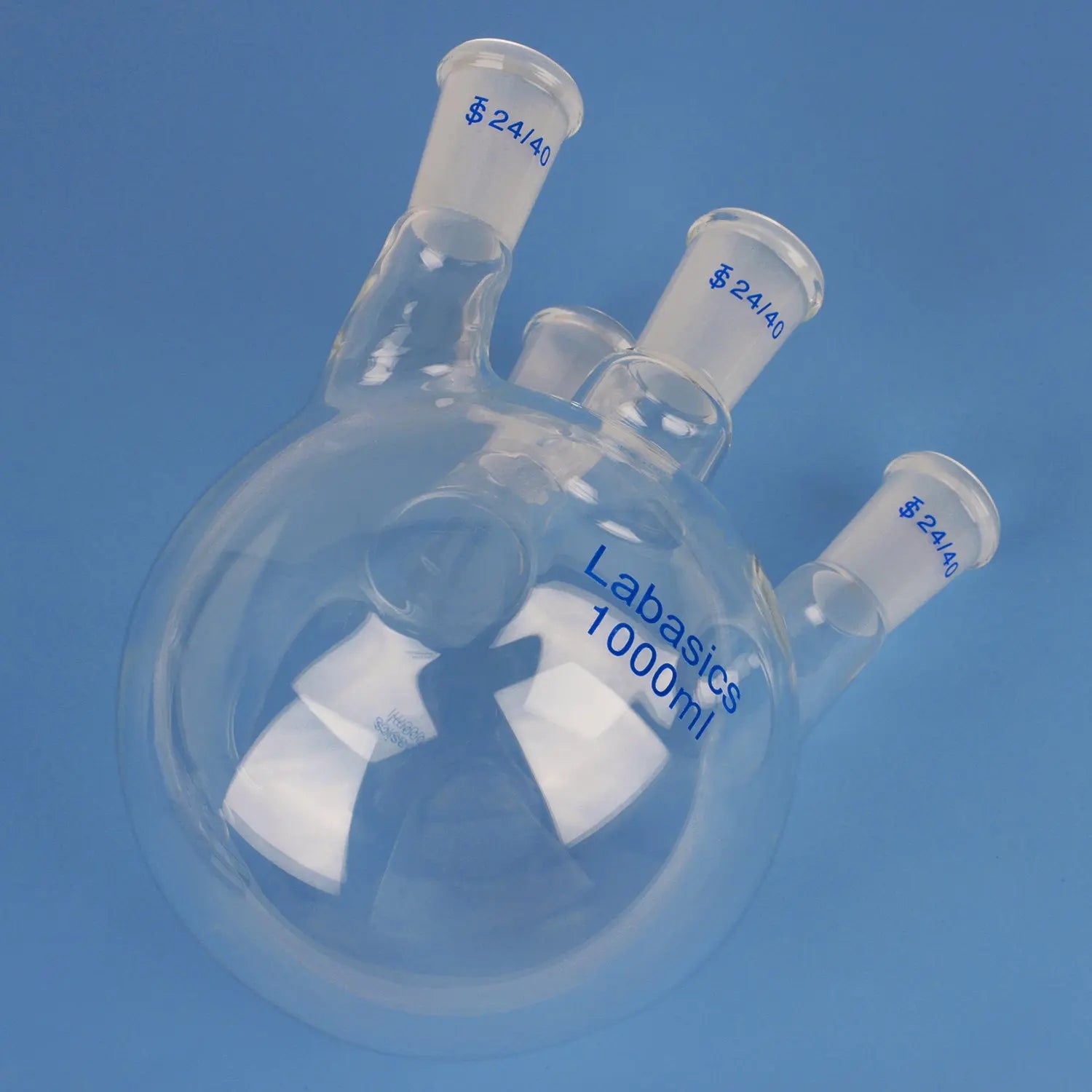 4 Neck Glass Round Bottom Boiling Flask, 24/40 Standard Taper Outer Joint, 250/500/1000 mL Labasics