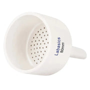 Büchner funnel, 80 mm outer diameter, porcelain material, fixed perforated plate, chemical-resistant glazed finish for vacuum filtration