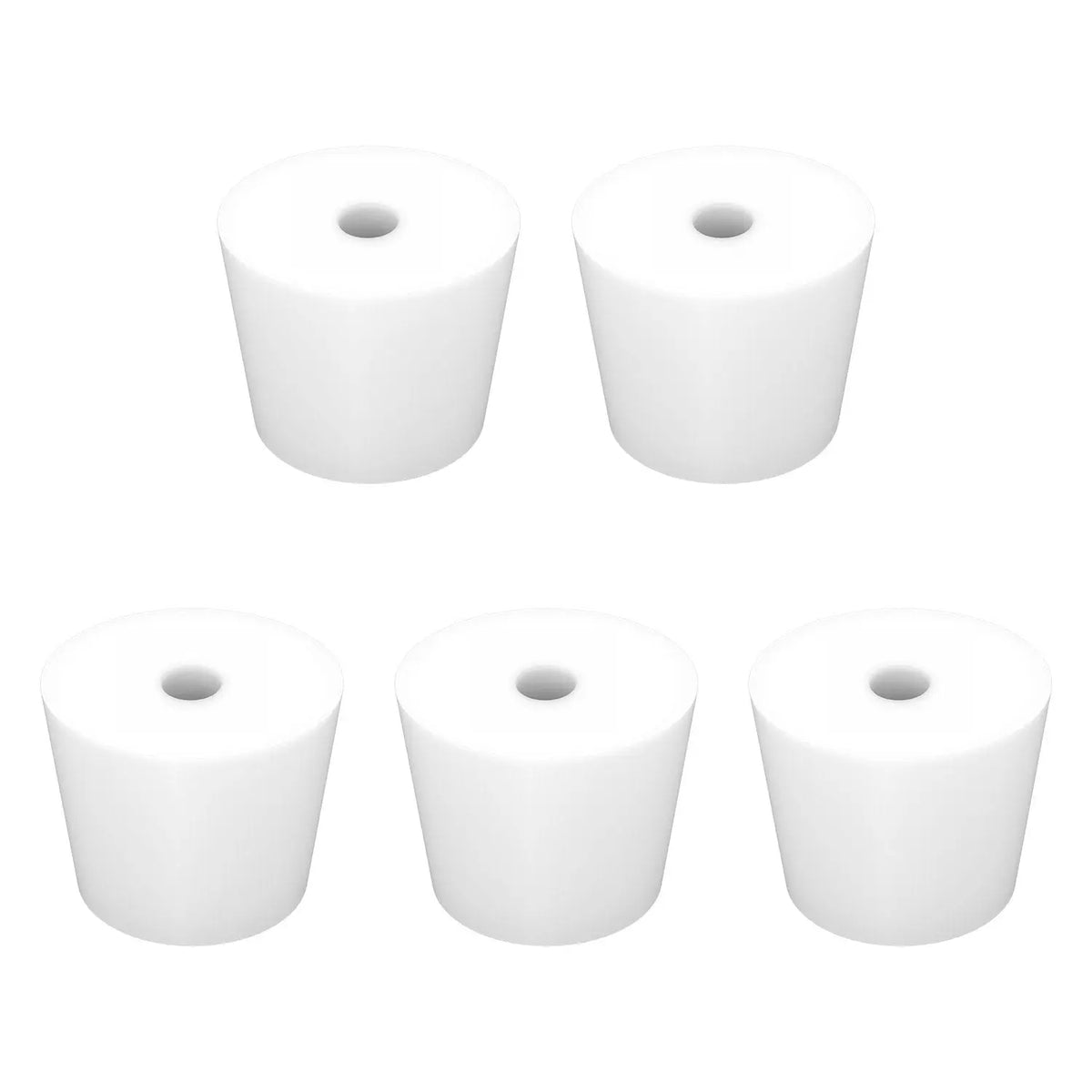 5-Pack Single-Hole Silicone Stoppers with 0.31" Hole Labasics