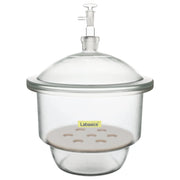 240 mm borosilicate vacuum desiccator, matte sealing cover and porcelain plate, laboratory vacuum drying container