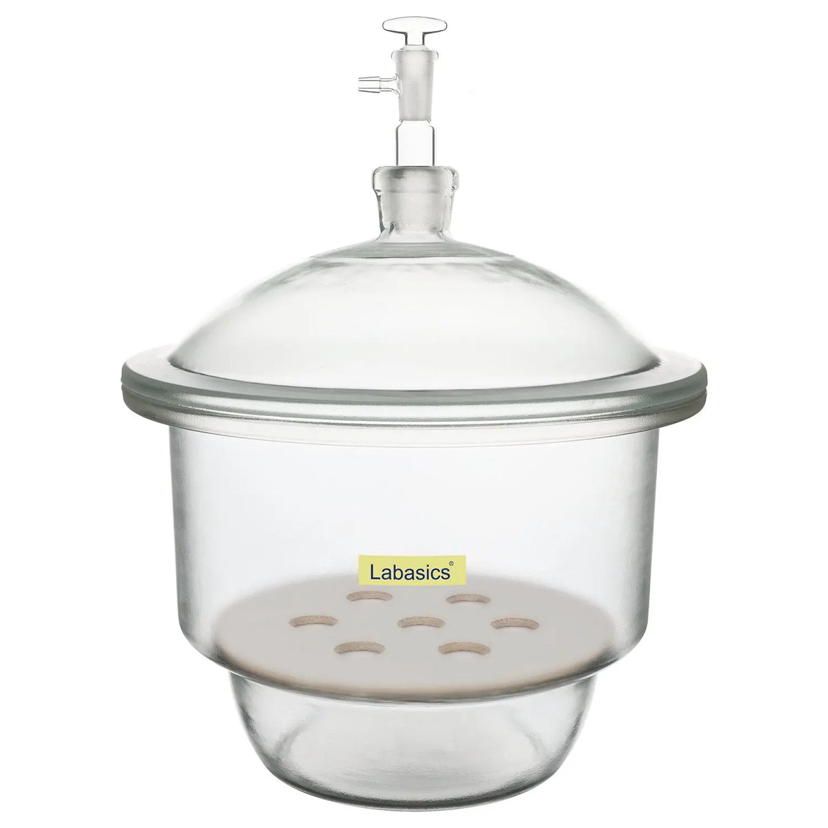 240 mm borosilicate vacuum desiccator, matte sealing cover and porcelain plate, laboratory vacuum drying container