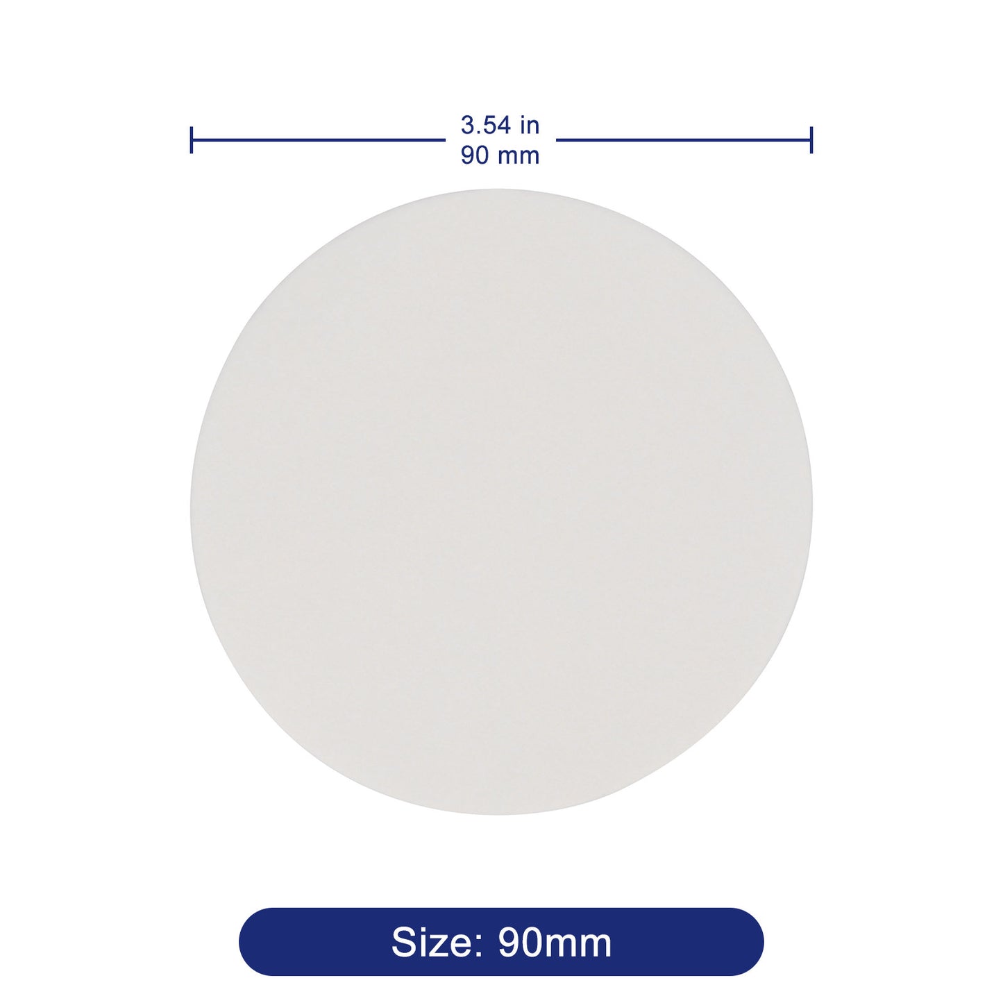 Quantitative Filter Paper, Slow Filtration Speed, 100 Pack, 70-90 mm Diameter
