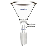 Laboratory filter funnel, glass filter plate, 24/40 ground joint, hose outlet for vacuum setup