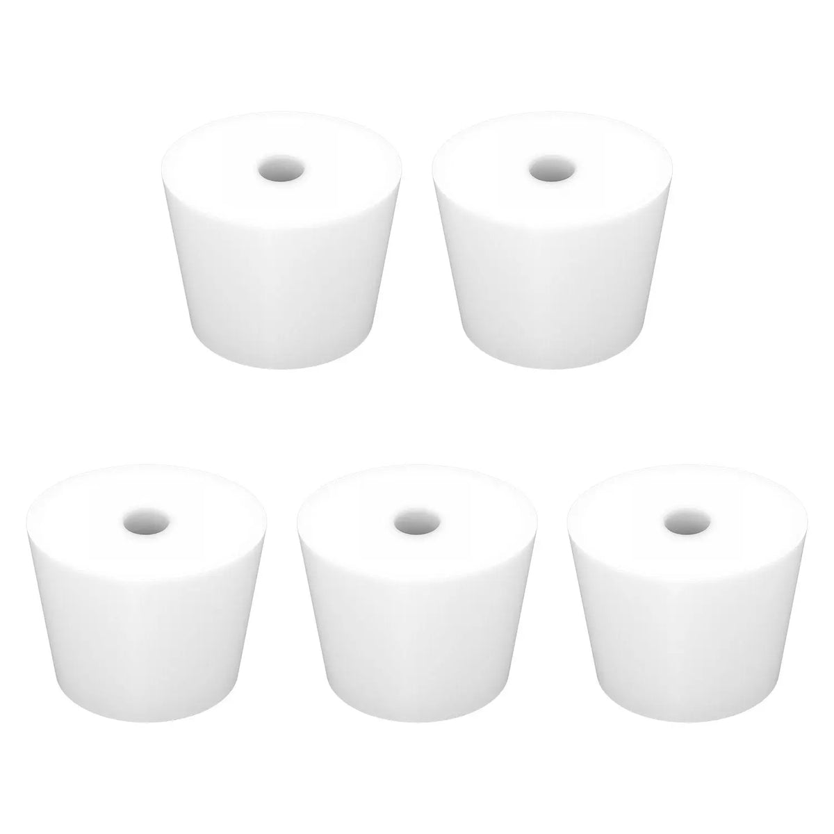 5-Pack Single-Hole Silicone Stoppers with 0.31" Hole Labasics