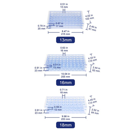 Plastic Test Tube Rack, Compatible with 0.51-0.71 Inch Tubes Labasics