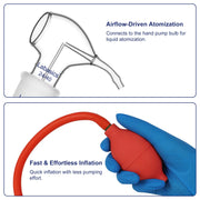 Manual spray bottle with rubber bulb for applying TLC visualization reagents