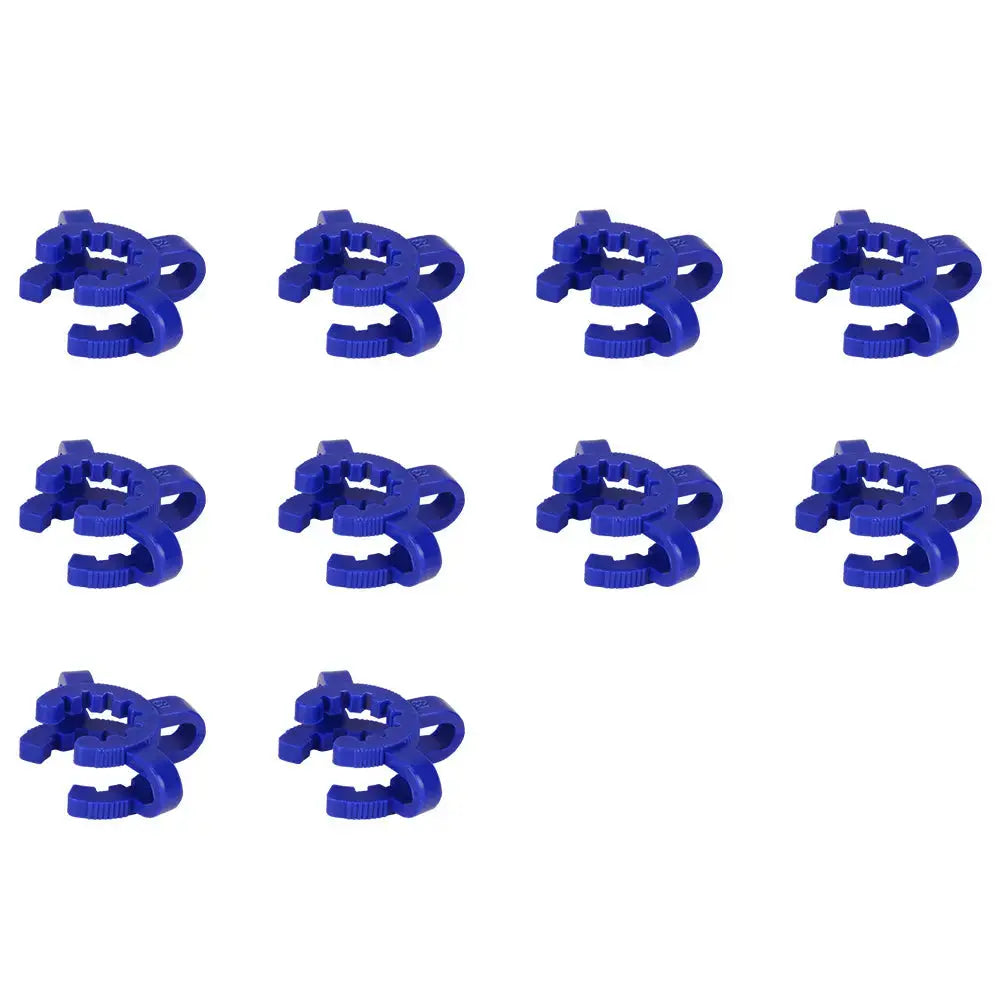 Blue plastic joint clip for 19/22 ground joint glassware, 19 mm size, pack of 10, durable non-corrosive lab clip for securing ground glass connections without scratching