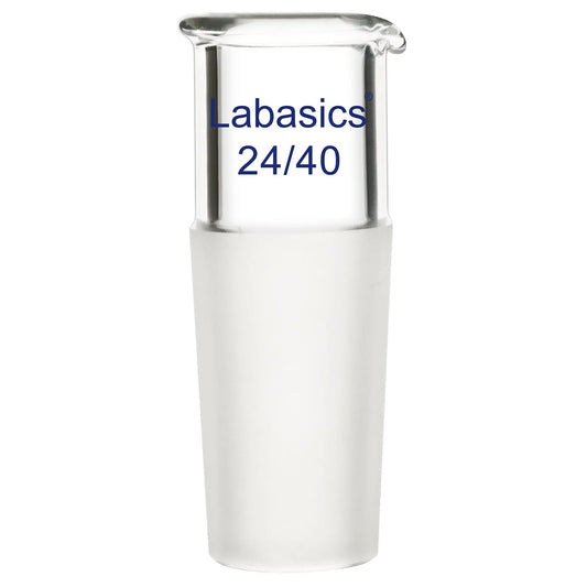 Borosilicate glass connecting adapter with pouring spout, 24/40 joint, reusable and durable for accurate lab liquid transfer