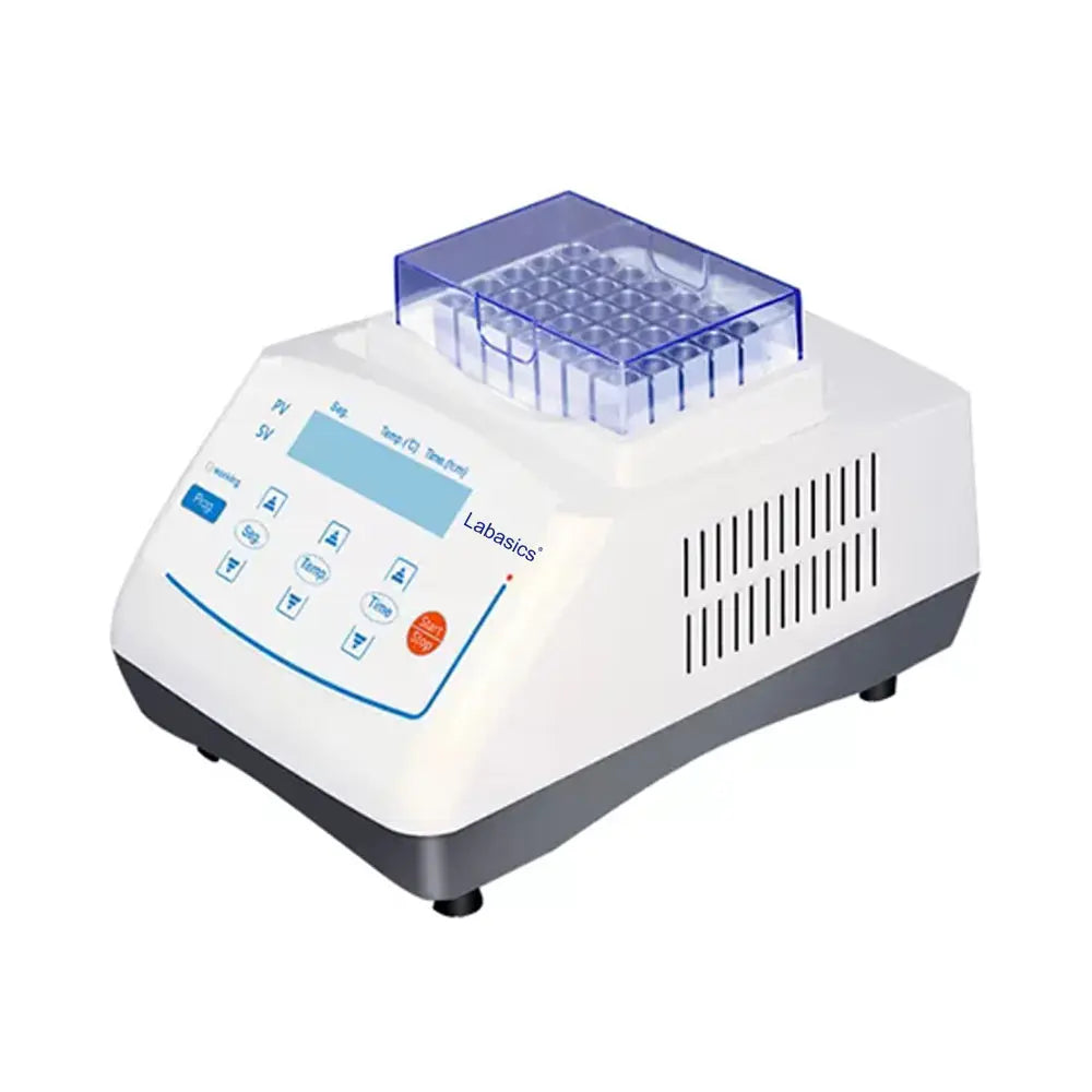 Digital constant temperature metal bath with LCD control panel for laboratory sample incubation and heating up to 100°C