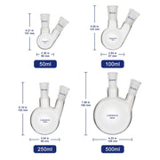 2 Neck Round Bottom Flask, 24/40 Joints, 50-5000 ml Labasics