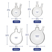2 Neck Round Bottom Flask, 24/40 Joints, 50-5000 ml Labasics